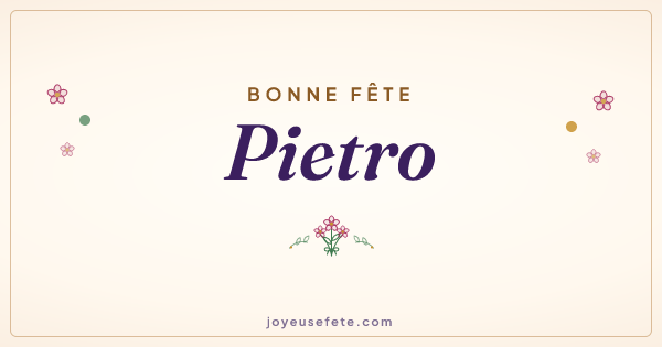 Image « Bonne fête Pietro » au format large