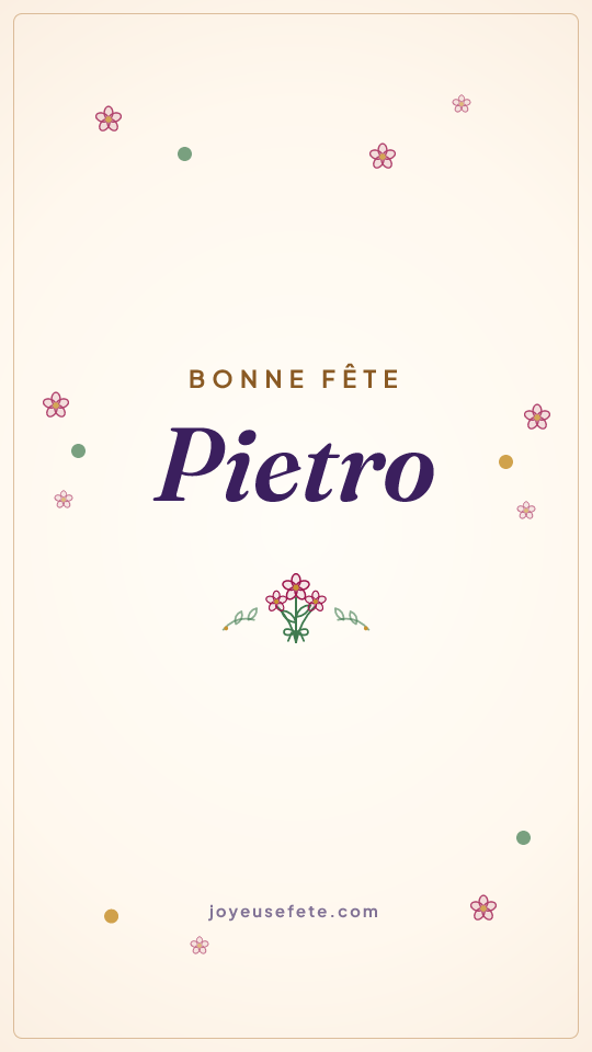 Image « Bonne fête Pietro » au format story
