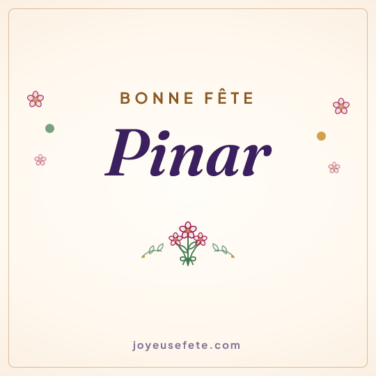 Image carrée « Bonne fête Pinar » pour WhatsApp