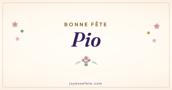 Image « Bonne fête Pio » au format large