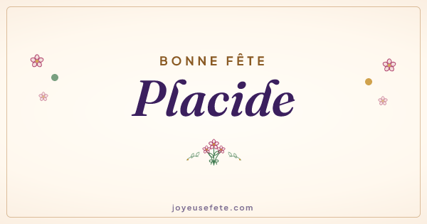 Image « Bonne fête Placide » au format large
