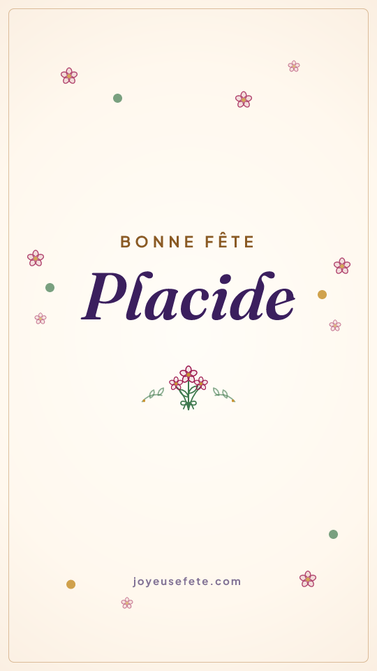 Image « Bonne fête Placide » au format story
