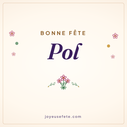 Image carrée « Bonne fête Pol » pour WhatsApp