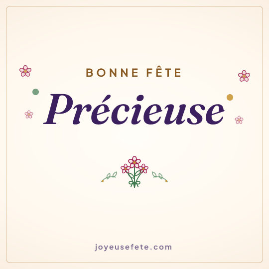 Image carrée « Bonne fête Précieuse » pour WhatsApp