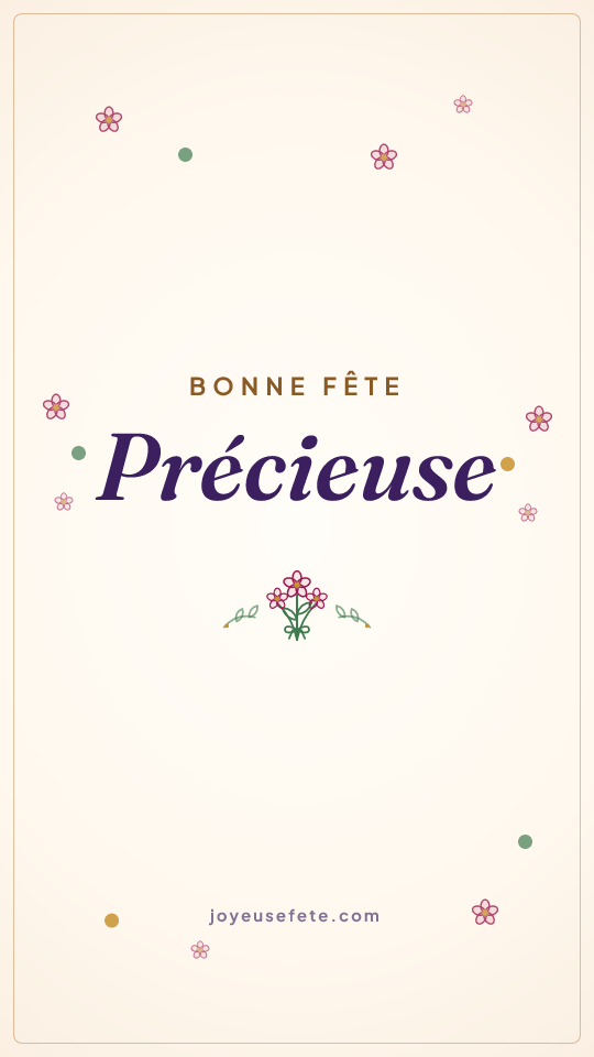 Image « Bonne fête Précieuse » au format story