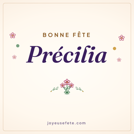 Image carrée « Bonne fête Précilia » pour WhatsApp