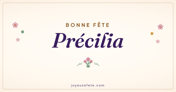 Image « Bonne fête Précilia » au format large