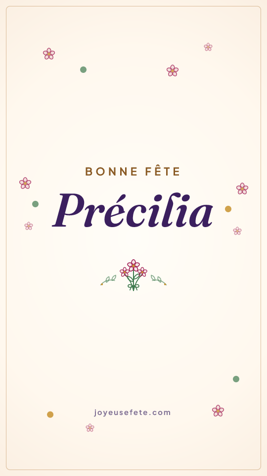 Image « Bonne fête Précilia » au format story