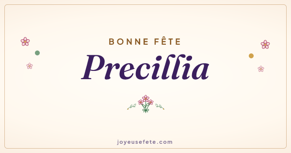 Image « Bonne fête Precillia » au format large