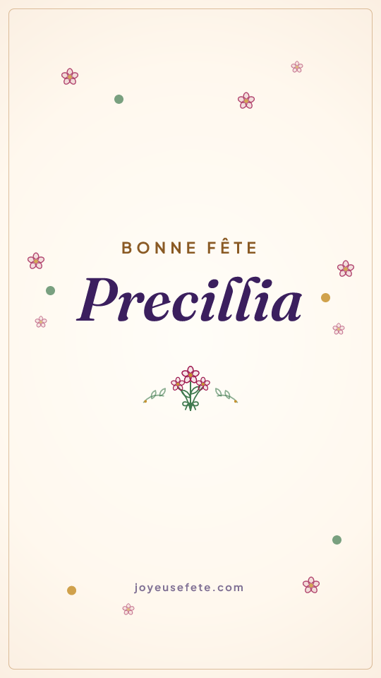 Image « Bonne fête Precillia » au format story