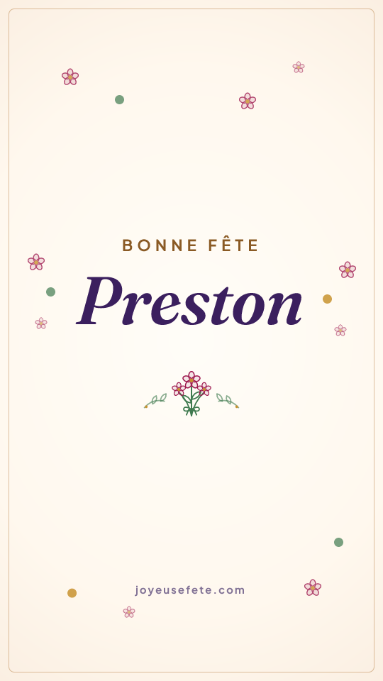 Image « Bonne fête Preston » au format story