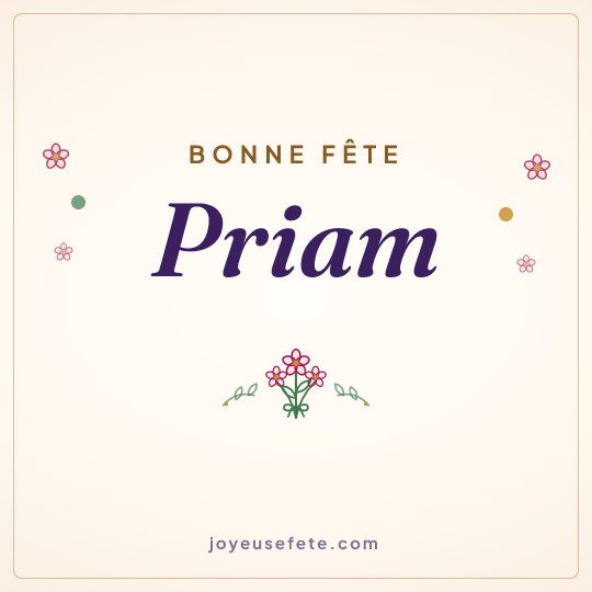 Image carrée « Bonne fête Priam » pour WhatsApp