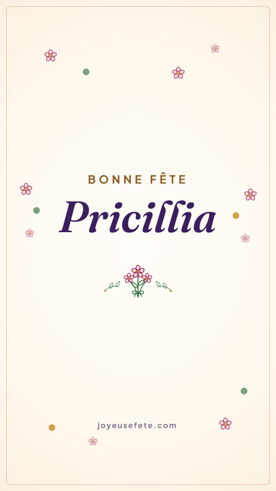 Image « Bonne fête Pricillia » au format story