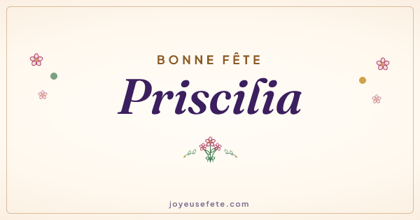 Image « Bonne fête Priscilia » au format large