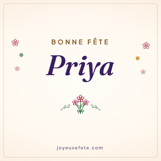 Image carrée « Bonne fête Priya » pour WhatsApp