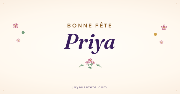 Image « Bonne fête Priya » au format large