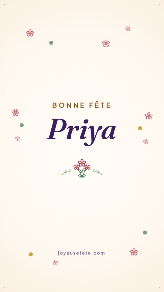 Image « Bonne fête Priya » au format story