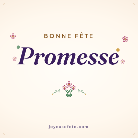 Image carrée « Bonne fête Promesse » pour WhatsApp