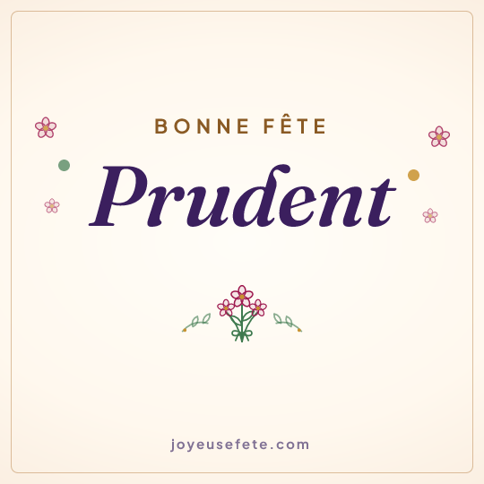 Image carrée « Bonne fête Prudent » pour WhatsApp