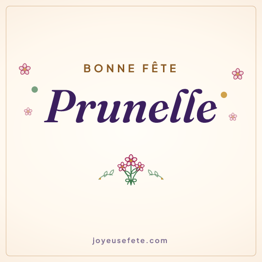 Image carrée « Bonne fête Prunelle » pour WhatsApp