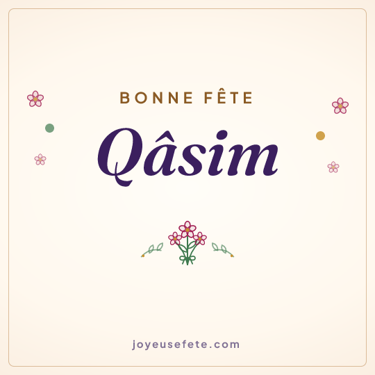 Image carrée « Bonne fête Qâsim » pour WhatsApp