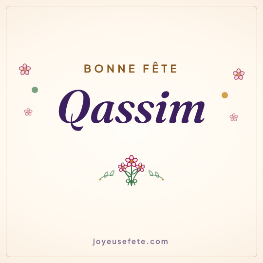 Image carrée « Bonne fête Qassim » pour WhatsApp