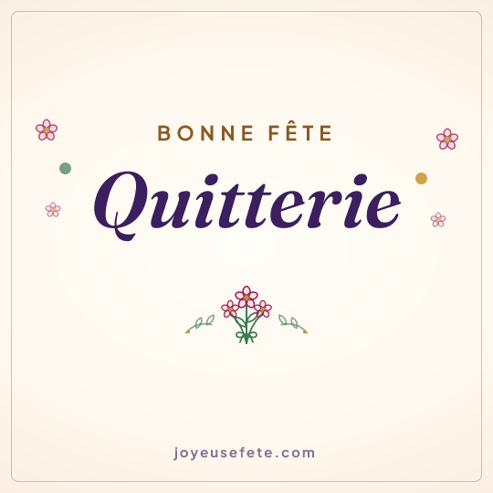 Image carrée « Bonne fête Quitterie » pour WhatsApp