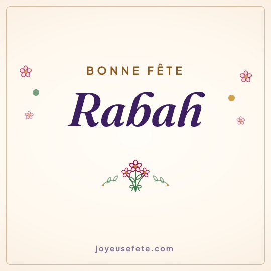 Image carrée « Bonne fête Rabah » pour WhatsApp