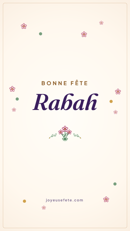 Image « Bonne fête Rabah » au format story