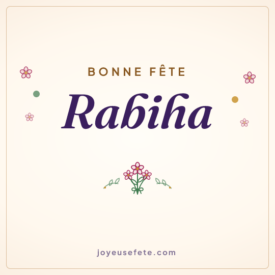 Image carrée « Bonne fête Rabiha » pour WhatsApp