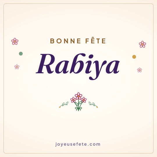 Image carrée « Bonne fête Rabiya » pour WhatsApp