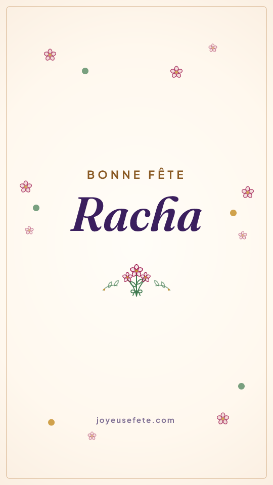 Image « Bonne fête Racha » au format story