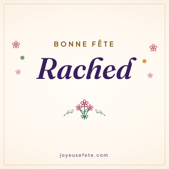 Image carrée « Bonne fête Rached » pour WhatsApp