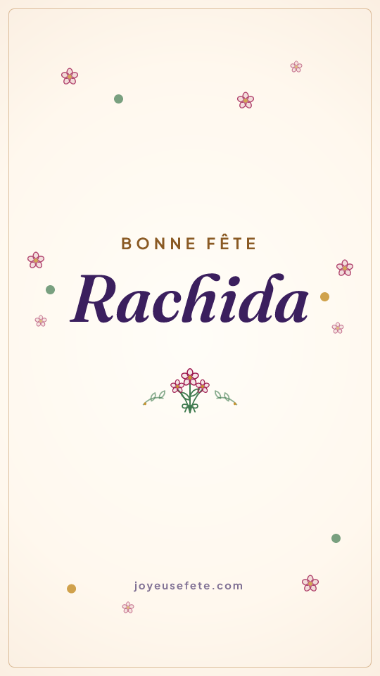 Image « Bonne fête Rachida » au format story