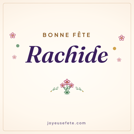 Image carrée « Bonne fête Rachide » pour WhatsApp
