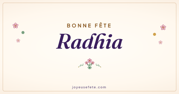 Image « Bonne fête Radhia » au format large