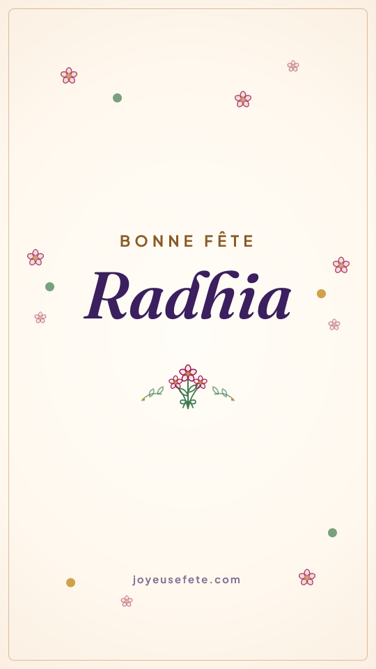 Image « Bonne fête Radhia » au format story