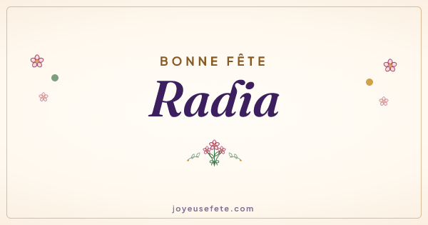 Image « Bonne fête Radia » au format large
