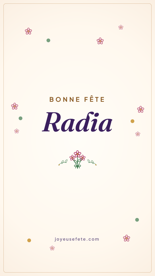 Image « Bonne fête Radia » au format story