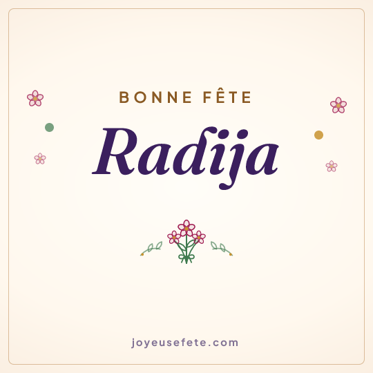 Image carrée « Bonne fête Radija » pour WhatsApp