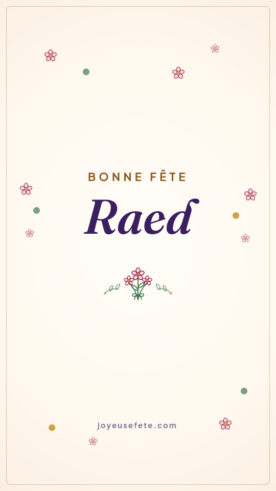 Image « Bonne fête Raed » au format story