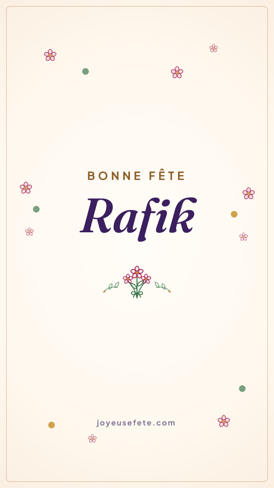 Image « Bonne fête Rafik » au format story