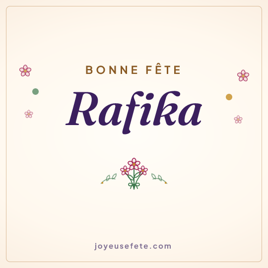 Image carrée « Bonne fête Rafika » pour WhatsApp