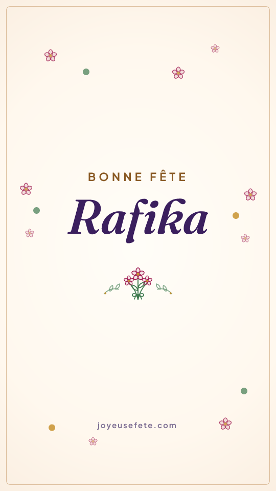 Image « Bonne fête Rafika » au format story