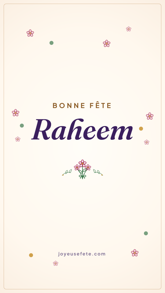 Image « Bonne fête Raheem » au format story