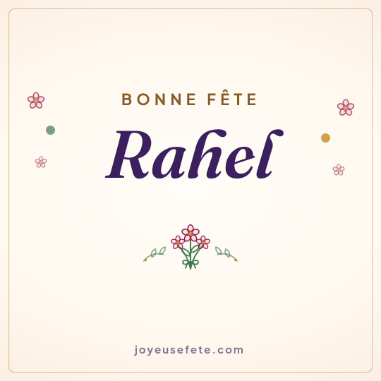Image carrée « Bonne fête Rahel » pour WhatsApp