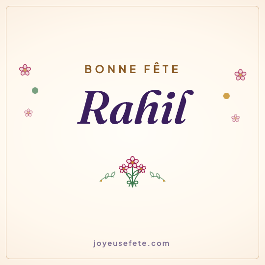 Image carrée « Bonne fête Rahil » pour WhatsApp