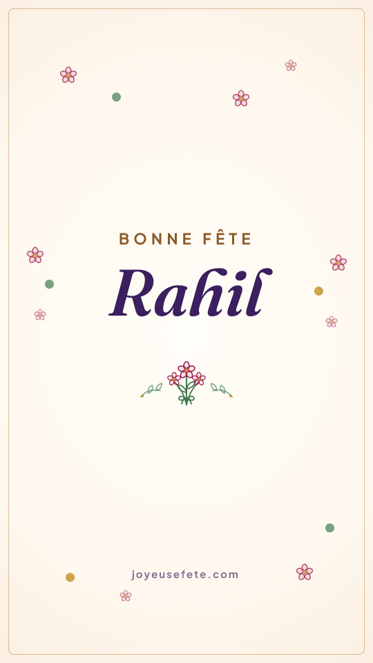 Image « Bonne fête Rahil » au format story
