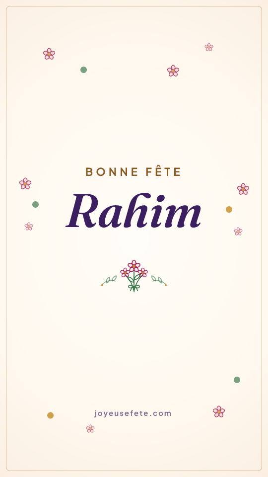 Image « Bonne fête Rahim » au format story