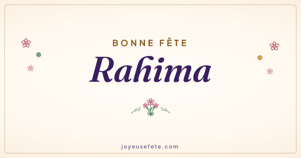 Image « Bonne fête Rahima » au format large